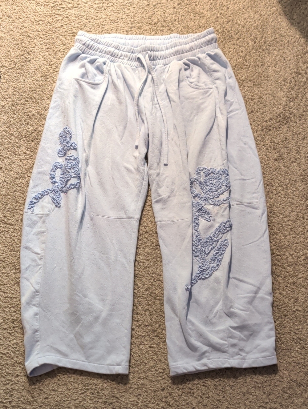 Urban Outfitters - Women's Blue Essential Barrel Leg Sweatpants